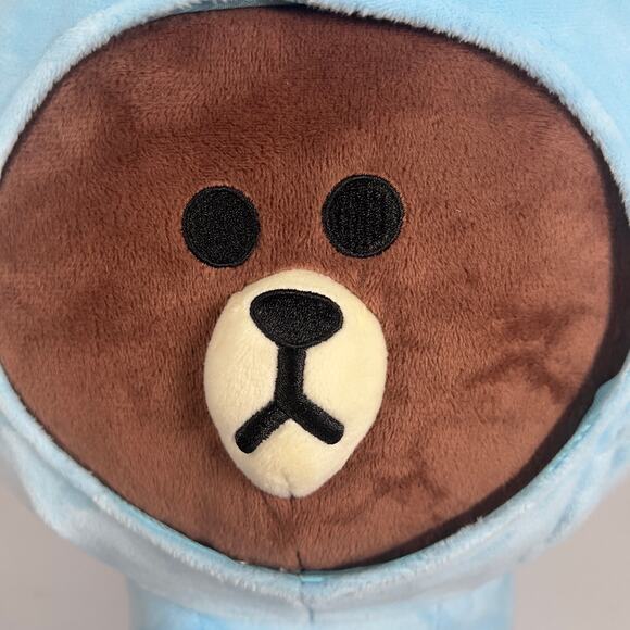 Line Friends Jungle Brown Bear in Blue Elephant Costume Plush Stuffed Animal 14" - Picture 3 of 16